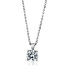 Chain Necklace LO3932 Rhodium Brass Chain Pendant with AAA Grade CZ