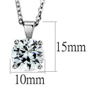 Chain Necklace LO3932 Rhodium Brass Chain Pendant with AAA Grade CZ