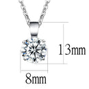 Chain Necklace LO3933 Rhodium Brass Chain Pendant with AAA Grade CZ