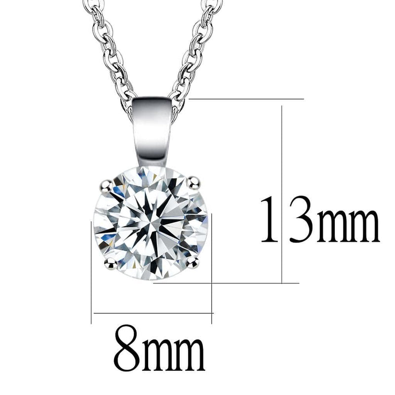 Chain Necklace LO3933 Rhodium Brass Chain Pendant with AAA Grade CZ