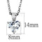 Chain Necklace LO3935 Rhodium Brass Chain Pendant with AAA Grade CZ
