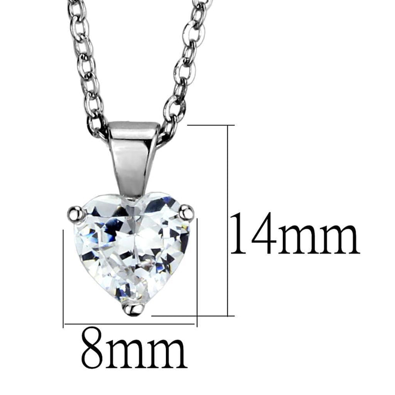 Chain Necklace LO3935 Rhodium Brass Chain Pendant with AAA Grade CZ