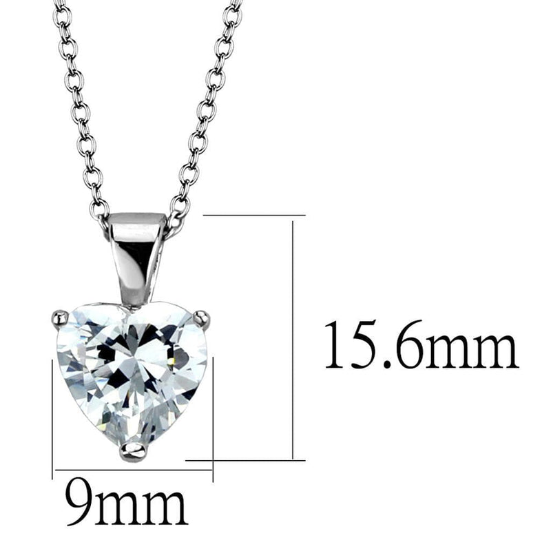 Chain Necklace LO3936 Rhodium Brass Chain Pendant with AAA Grade CZ