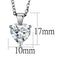 Chain Necklace LO3937 Rhodium Brass Chain Pendant with AAA Grade CZ