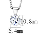Chain Necklace LO4129 Rhodium Brass Chain Pendant with AAA Grade CZ