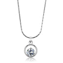 Chain Necklace LO4153 Rhodium Brass Chain Pendant with AAA Grade CZ