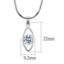 Chain Necklace LO4157 Rhodium Brass Chain Pendant with AAA Grade CZ