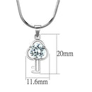 Chain Necklace LO4161 Rhodium Brass Chain Pendant with AAA Grade CZ