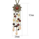 Chain Pendants LO4215 Antique Copper Brass Chain Pendant in Garnet