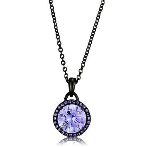 Chain Pendants TK2525 Black - Stainless Steel Chain Pendant with CZ