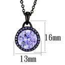 Chain Pendants TK2525 Black - Stainless Steel Chain Pendant with CZ