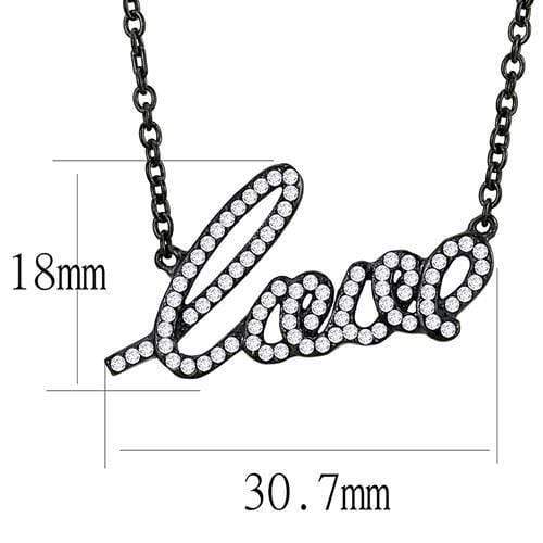 Silver Charms & Pendants Chain Pendants TK3217 Black - Stainless Steel Chain Pendant with CZ Alamode Fashion Jewelry Outlet