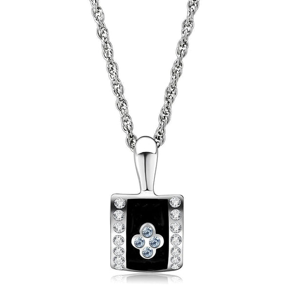 Crystal Pendant LO224 Rhodium Brass Chain Pendant with Top Grade Crystal