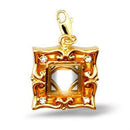 Silver Charms & Pendants Gold Pendant 43505 Gold Brass Pendant with Top Grade Crystal Alamode Fashion Jewelry Outlet