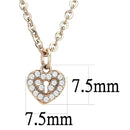 Silver Charms & Pendants Gold Pendant DA086 Rose Gold - Stainless Steel Chain Pendant with CZ Alamode Fashion Jewelry Outlet