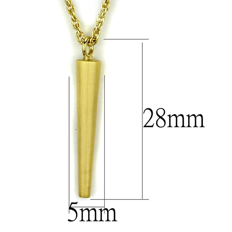 Gold Pendant For Women LO3710 Gold & Brush Brass Chain Pendant