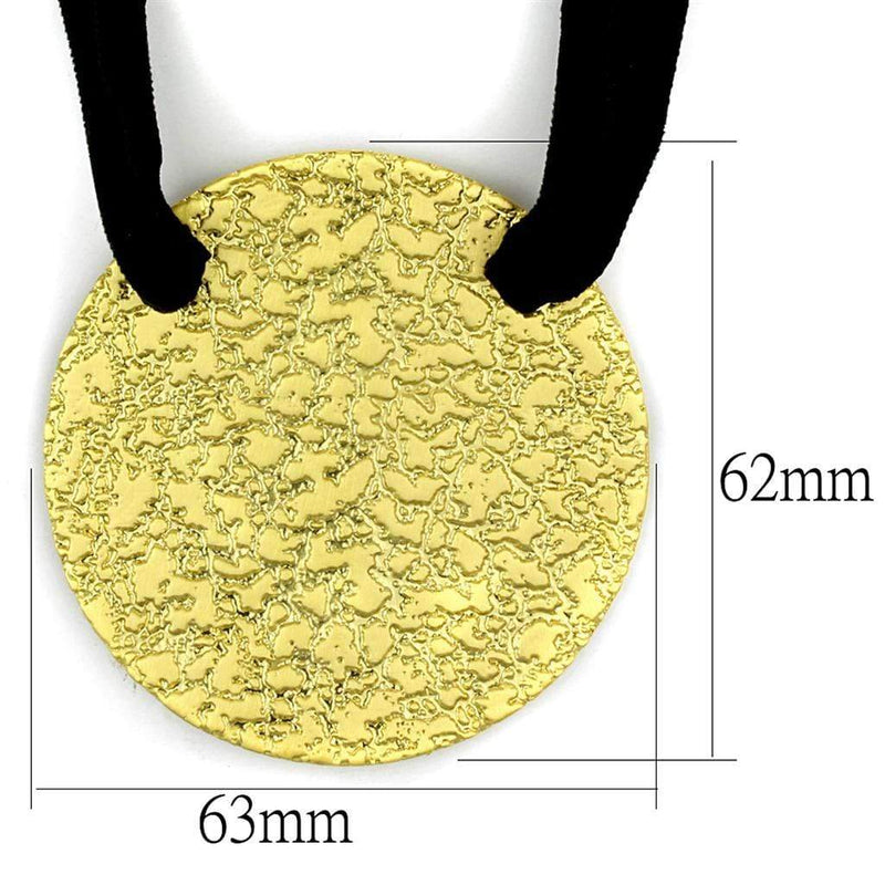 Gold Pendant For Women LO3727 Gold & Brush Brass Chain Pendant