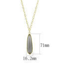 Gold Pendant For Women LO4687 Gold & Brush Brass Chain Pendant with Synthetic