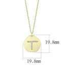 Gold Pendant For Women LO4698 Gold & Brush Brass Chain Pendant with Crystal