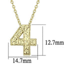 Gold Pendant LO3462 Flash Gold Brass Chain Pendant with Top Grade Crystal