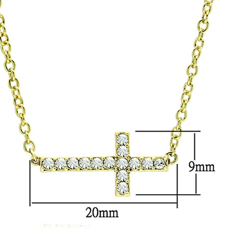 Gold Pendant LO3477 Flash Gold Brass Chain Pendant with Top Grade Crystal