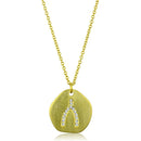 Gold Pendant LO3479 Gold & Brush Brass Chain Pendant with Crystal