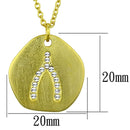 Gold Pendant LO3479 Gold & Brush Brass Chain Pendant with Crystal