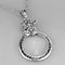 Locket Necklace 3W913 Rhodium Brass Magnifier pendant with Synthetic