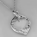 Locket Necklace 3W918 Rhodium Brass Magnifier pendant with Synthetic