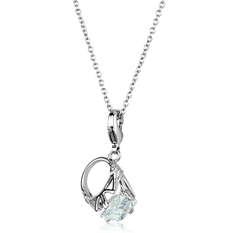 Locket Necklace LO3491 Rhodium Brass Pendant with AAA Grade CZ