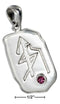 NEBULA TECH METAL RUNE PENDANT WITH PURPLE CRYSTAL-Silver Charms & Pendants-JadeMoghul Inc.