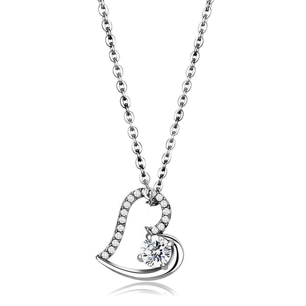 Silver Charms & Pendants Pendant DA084 Stainless Steel Chain Pendant with AAA Grade CZ Alamode Fashion Jewelry Outlet