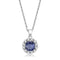 Pendant LO4697 Rhodium Brass Chain Pendant with Synthetic in Tanzanite