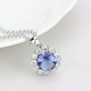 Pendant LO4697 Rhodium Brass Chain Pendant with Synthetic in Tanzanite