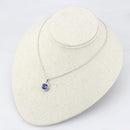 Pendant LO4697 Rhodium Brass Chain Pendant with Synthetic in Tanzanite