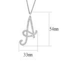 Pendant LO4707 Silver Brass Chain Pendant with Top Grade Crystal