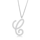 Pendant LO4708 Imitation Rhodium Brass Chain Pendant with Crystal