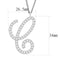 Pendant LO4708 Imitation Rhodium Brass Chain Pendant with Crystal