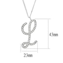 Silver Charms & Pendants Pendant LO4709 Silver Brass Chain Pendant with Top Grade Crystal Alamode Fashion Jewelry Outlet
