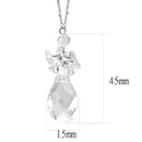 Silver Charms & Pendants Pendant LO4711 Rhodium Brass Chain Pendant with AAA Grade CZ Alamode Fashion Jewelry Outlet