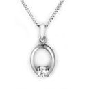 Pendant LOA1360 Rhodium Brass Chain Pendant with AAA Grade CZ