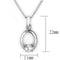 Pendant LOA1360 Rhodium Brass Chain Pendant with AAA Grade CZ