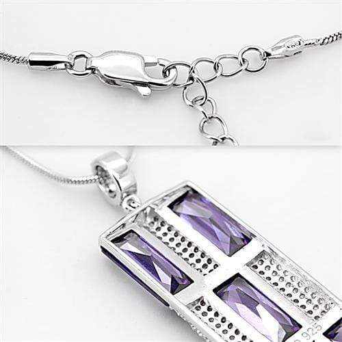 Silver Charms & Pendants Pendant Necklace TS026 Rhodium 925 Sterling Silver Chain Pendant with CZ Alamode Fashion Jewelry Outlet