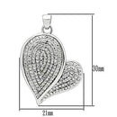 Pendant Necklace TS048 Rhodium 925 Sterling Silver Chain Pendant with CZ