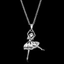 Pendant Necklace TS163 Rhodium 925 Sterling Silver Chain Pendant with CZ