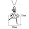 Pendant Necklace TS164 Rhodium + Ruthenium Silver Chain Pendant & CZ