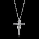 Pendant Necklace TS301 Rhodium 925 Sterling Silver Chain Pendant with CZ