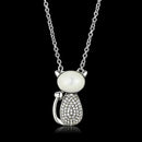 Pendant Necklace TS410 Rhodium 925 Sterling Silver Chain Pendant with Synthetic