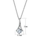 Pendant Necklace TS411 Rhodium 925 Sterling Silver Chain Pendant with CZ