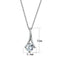 Pendant Necklace TS411 Rhodium 925 Sterling Silver Chain Pendant with CZ